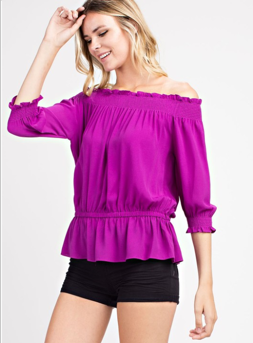 Orchid Off the Shoulder Top